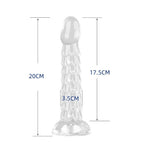 Mythic Serpent Scale Silicone Anal Dildo - Crystal Clear - Tarisss Sex Toy Store