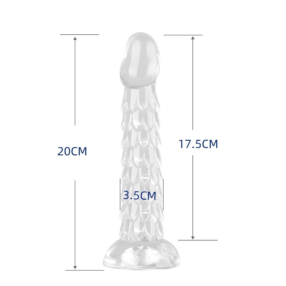 Mythic Serpent Scale Silicone Anal Dildo - Crystal Clear - Tarisss Sex Toy Store