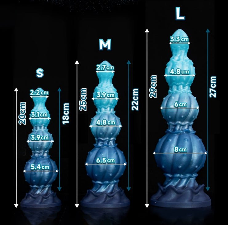 Neptune Spire Multi - Segment Fantasy Plug Dual - firmness Design (firm base, soft body) - Tarisss Sex Toy Store