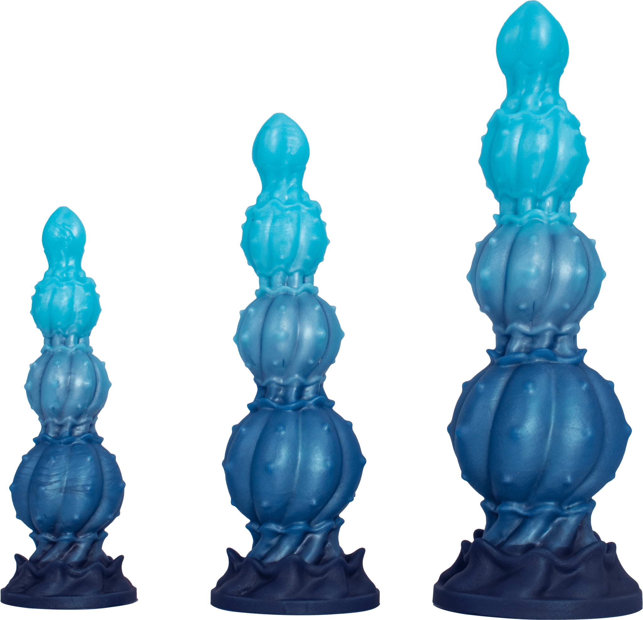 Neptune Spire Multi - Segment Fantasy Plug Dual - firmness Design (firm base, soft body) - Tarisss Sex Toy Store