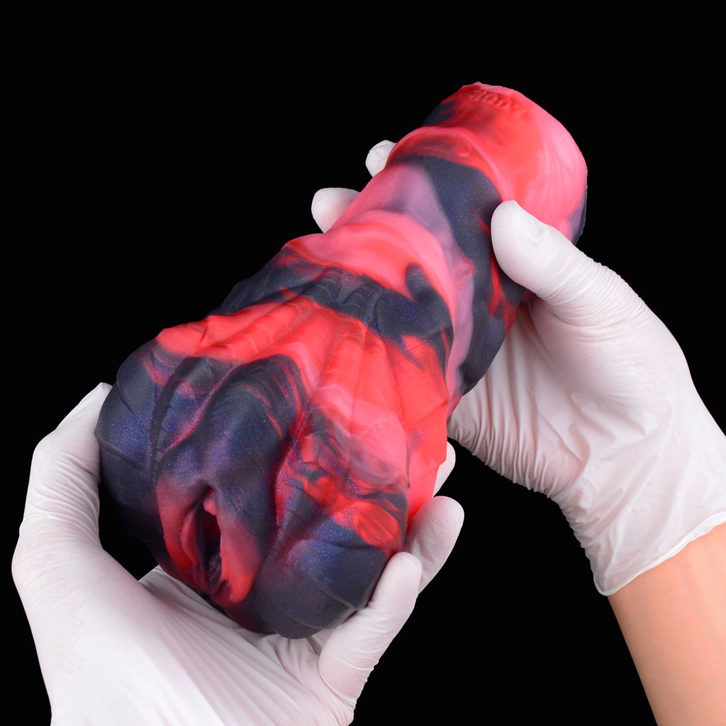 Massage Penis Fantasy Platinum Silicone Alien Pussy – Amethyst Dragon's Spine Handheld Male Masturbation Toy