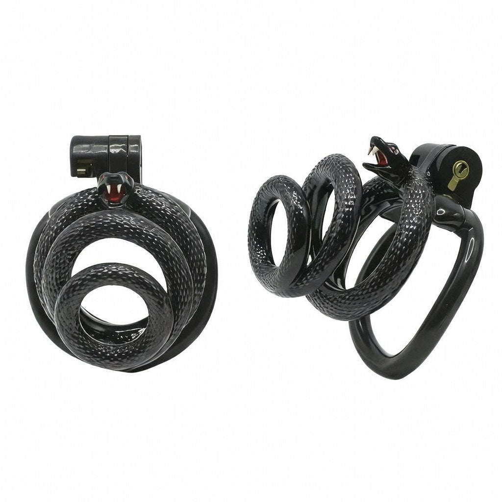 Snake-Shaped Resin Chastity Cage – Spiral Wrap Design | Lightweight, Breathable & Secure Fit