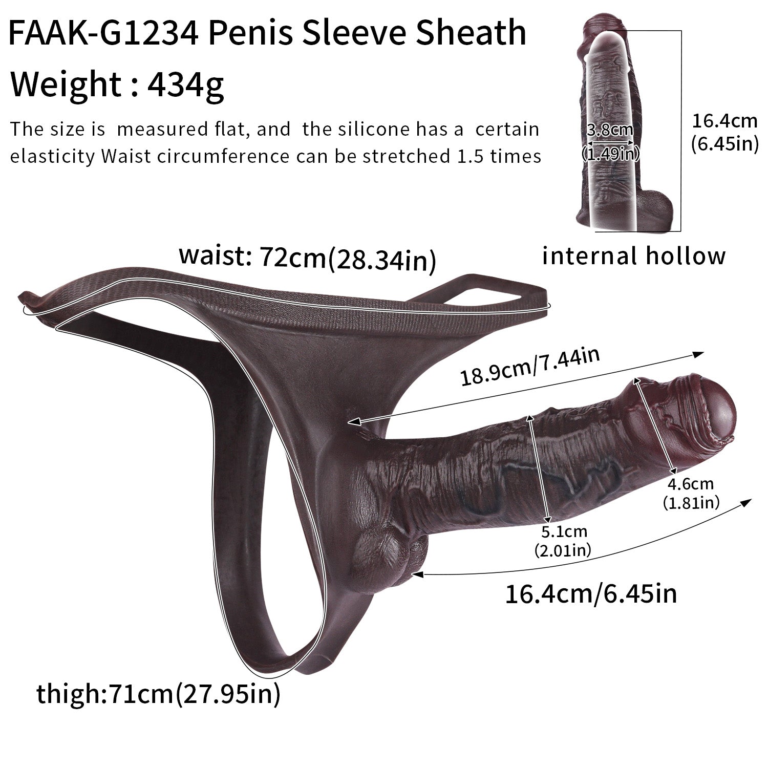 Realistic BBC Cock Sleeve Panty – Silicone Penis Extender for ED Relief & Harder Performance