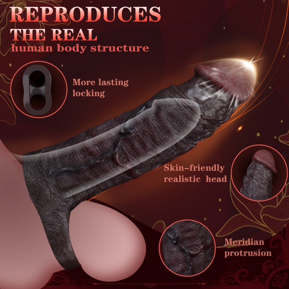 Ultra-Realistic Silicone Cock Sleeve-Maximize Girth, Length, and Performance