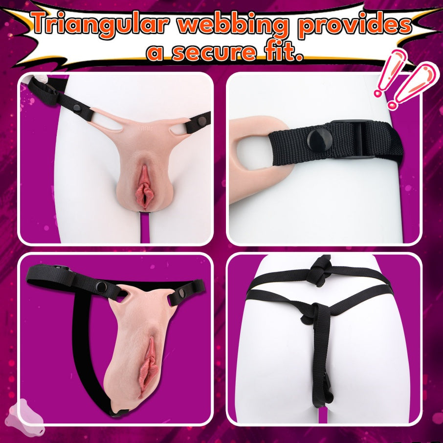Femboy Fake Vagina Sheet — Bionic Silicone Pussy Pants with Granule Canal | Domlust