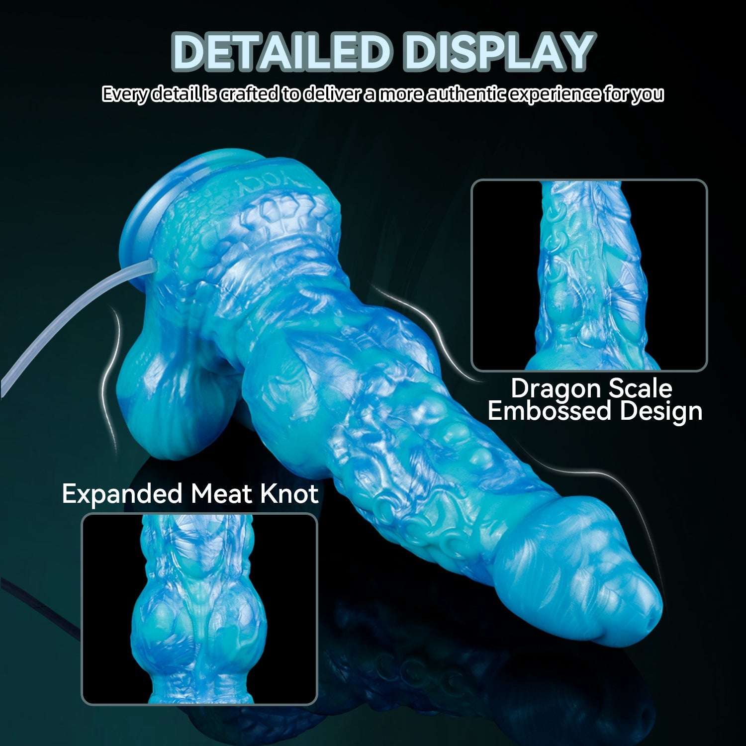 Phantasmscale Wyrm Squirting Dog Dildo – Knotted Fantasy Dildo with Ejaculating Function