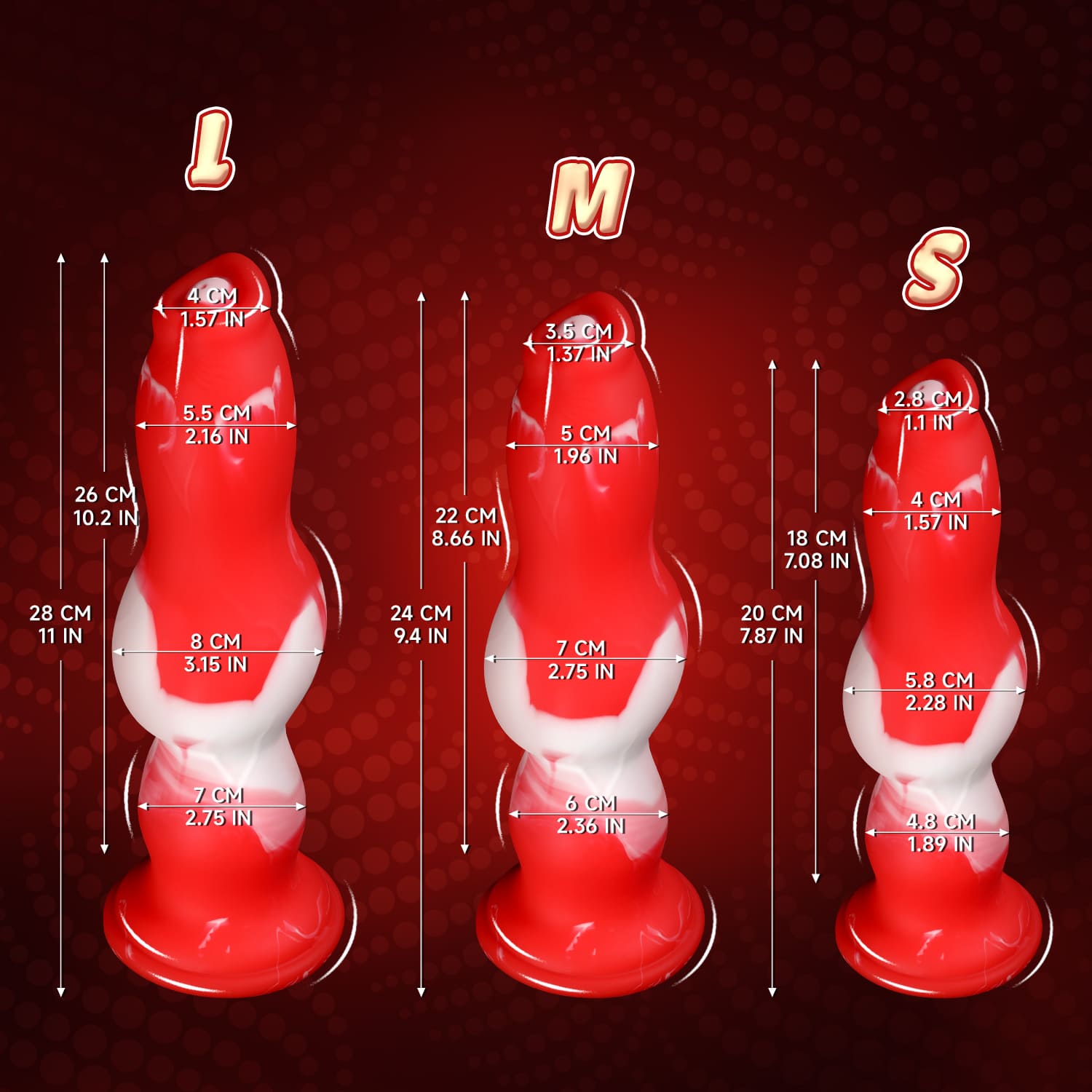 Peppermint Fury - Knot Dildo - Kanis Dildo - Butt Plug - 3 Sizes