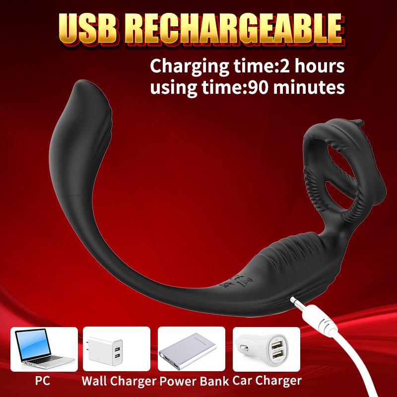 Phoenix Dual - Stimulation Prostate Massager Ring – Vibrating Cock Ring with Remote Control - Tarisss Sex Toy Store