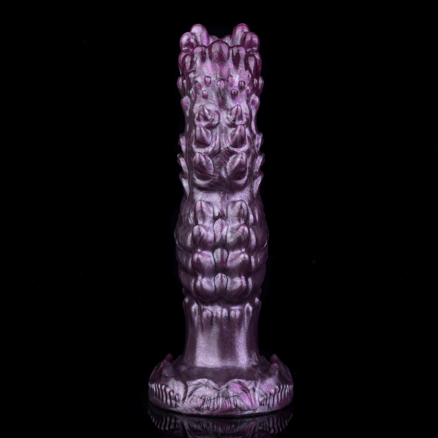 Purple Fantasy Spiked Ovipositor Dildo – Platinum Silicone Monster Expansion Sex Toy for Women