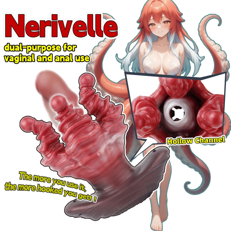 Nerivelle Alien Tentacle Butt Plug – Pocket Pussy, Penis Sleeve & Anal Plug | Platinum Silicone Sex Toy