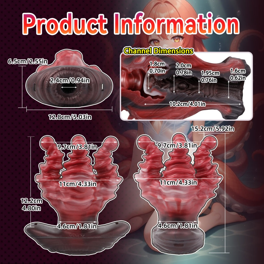 Nerivelle Alien Tentacle Butt Plug – Pocket Pussy, Penis Sleeve & Anal Plug | Platinum Silicone Sex Toy