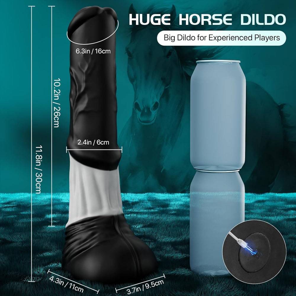 Powerful 11.8 Inch Thrusting Fantasy Horse 7 Frequency Vibrating Dildo - Tarisss Sex Toy Store