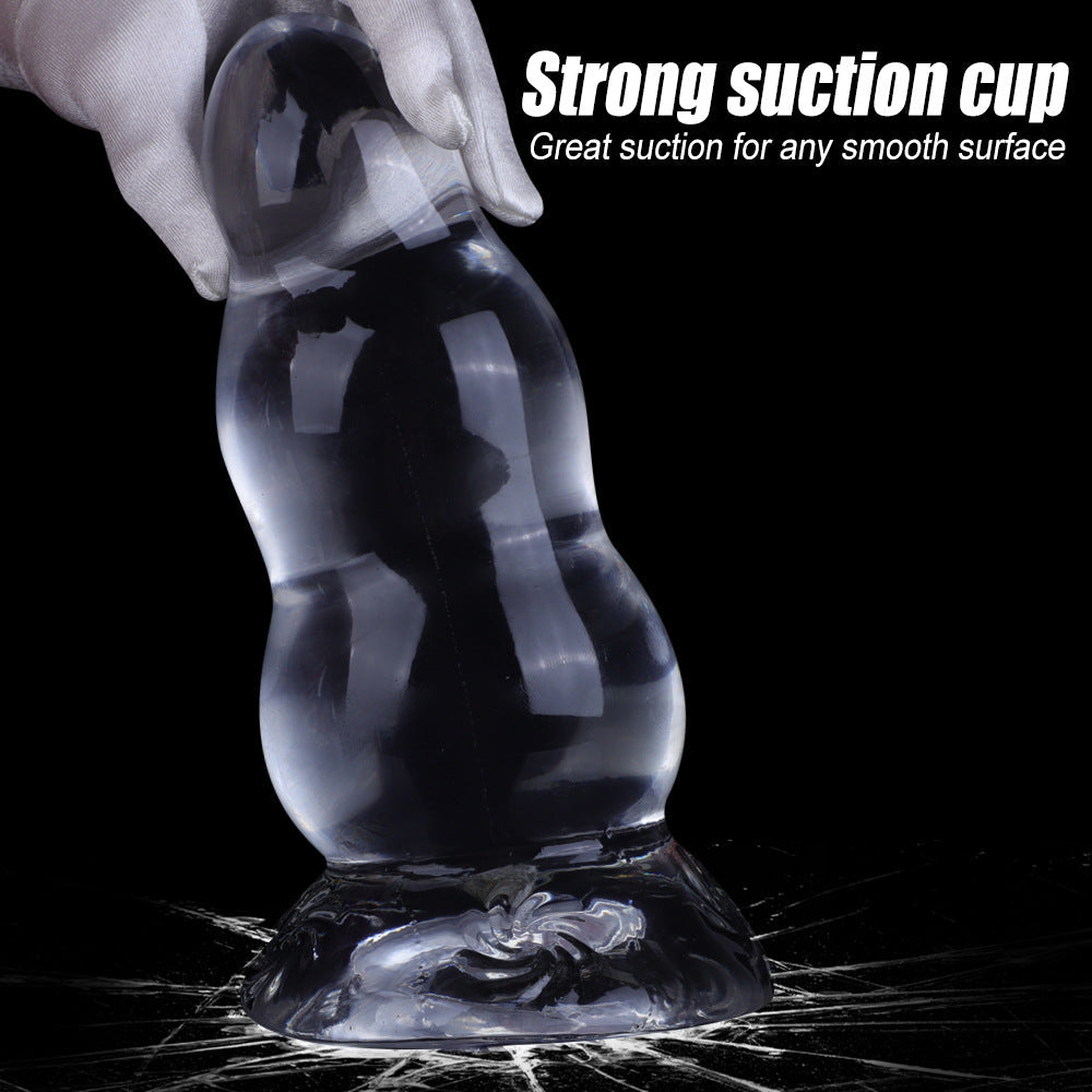 Big Giant Silicone Dildos - Transparent Jelly Huge Anal Plug with Strong Suction Cup