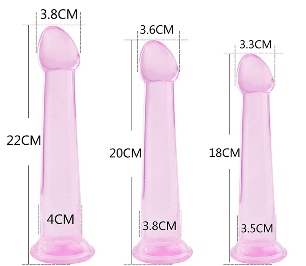 Premium Pink Transparent Glass Dildo - Luxury Crystal Anal Plug with 3 Size Options - Tarisss Sex Toy Store