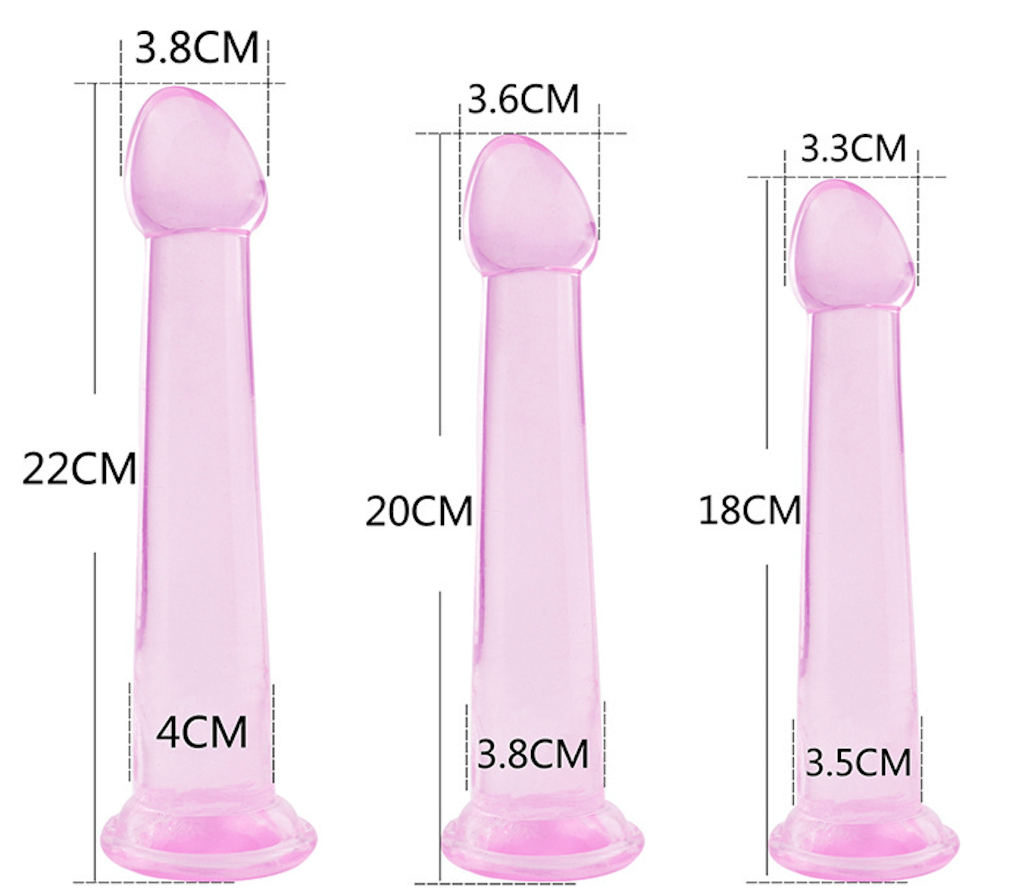 Premium Pink Transparent Glass Dildo - Luxury Crystal Anal Plug with 3 Size Options - Tarisss Sex Toy Store
