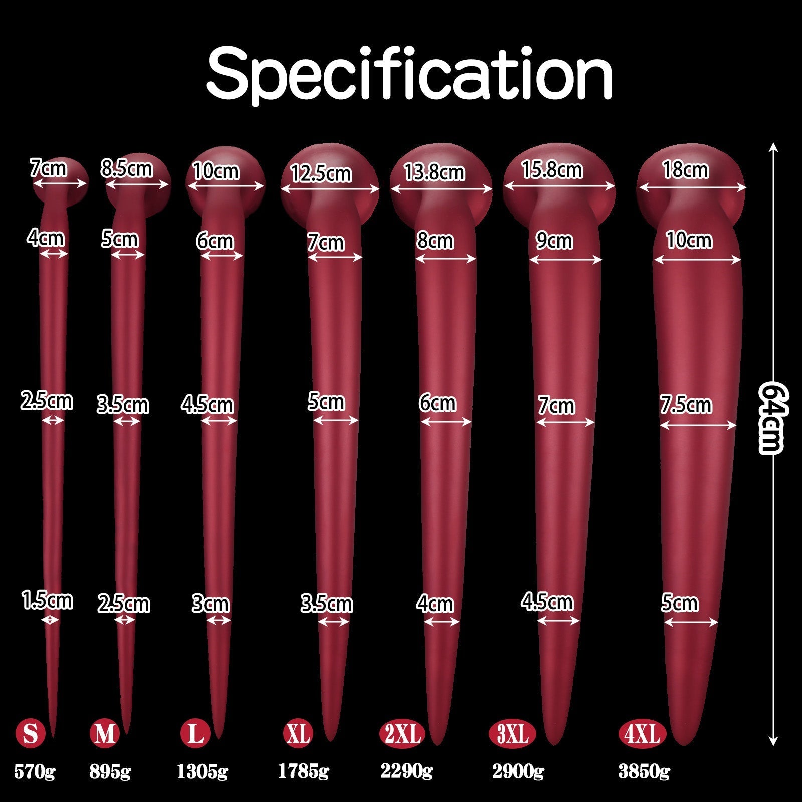 Premium Silicone Anal Plugs – Seven Sizes - Tarisss Sex Toy Store