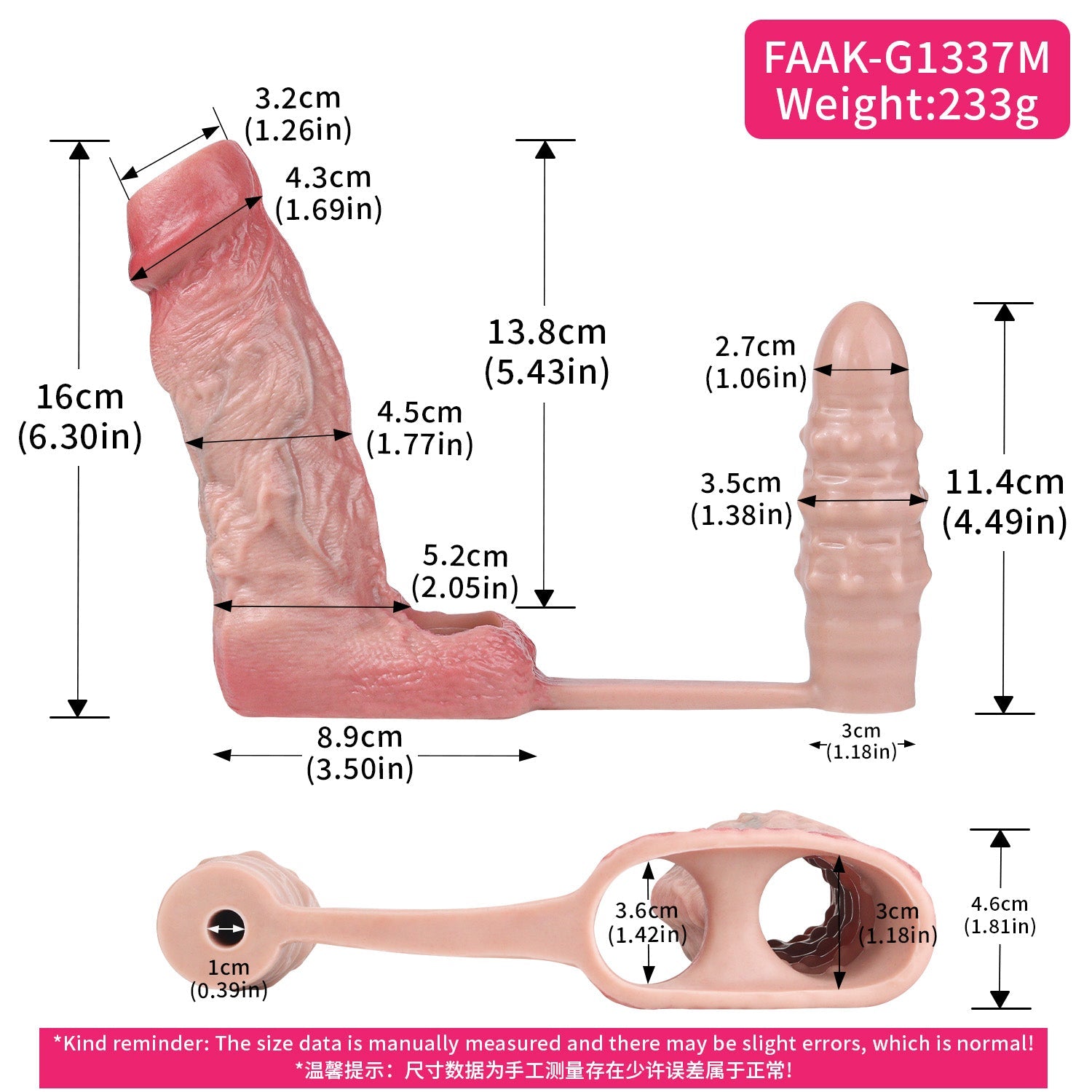 Realistic Silicone Cock Sleeve with Vibrating Butt Plug — Penis Extender & Prostate Massager Set for Men