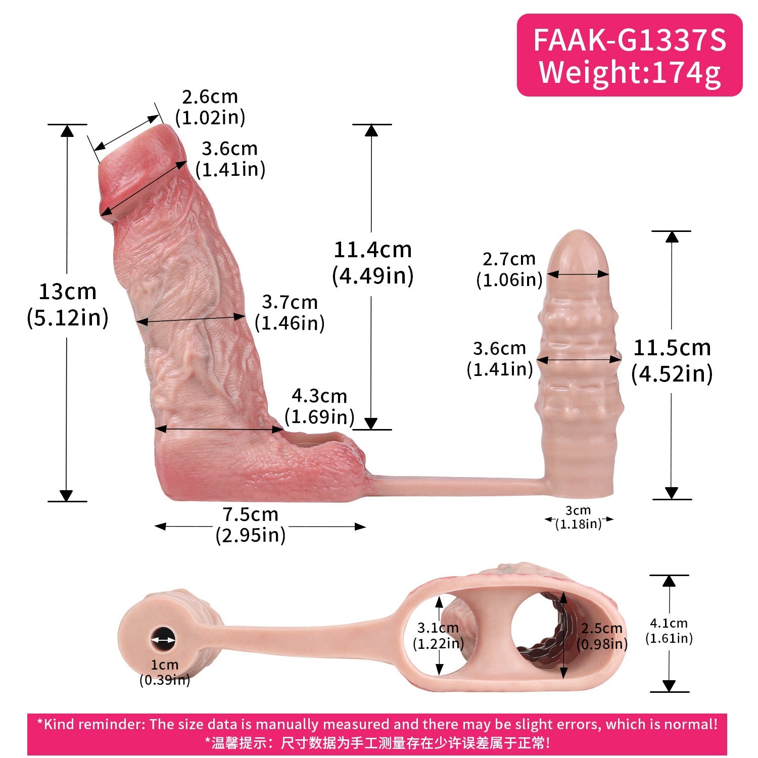 Realistic Silicone Cock Sleeve with Vibrating Butt Plug — Penis Extender & Prostate Massager Set for Men