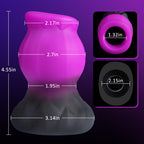 Purple Hollow Silicone Anal Plug with Textured Grip & Wide Base - Tarisss Sex Toy Store