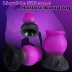 Purple Hollow Silicone Anal Plug with Textured Grip & Wide Base - Tarisss Sex Toy Store