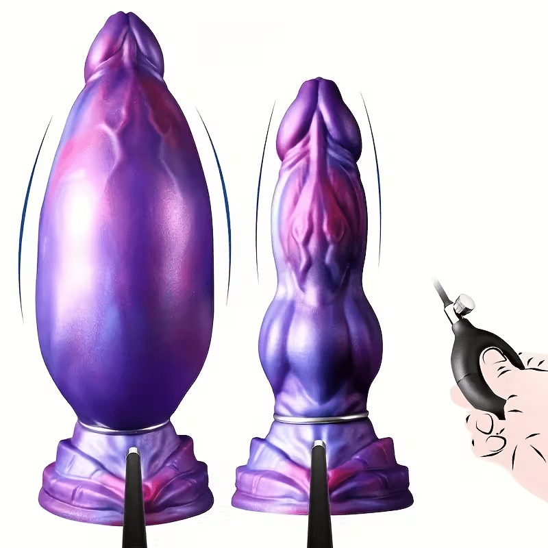 Purple Inflatable Anal Plug with Textured Silicone Design - Tarisss Sex Toy Store