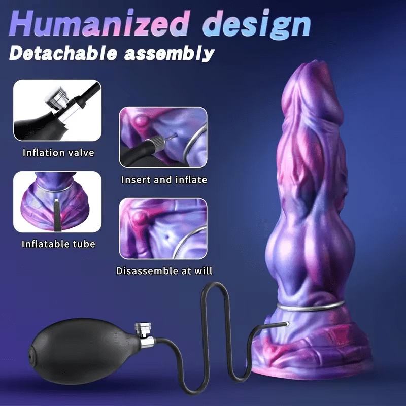 Purple Inflatable Anal Plug with Textured Silicone Design - Tarisss Sex Toy Store