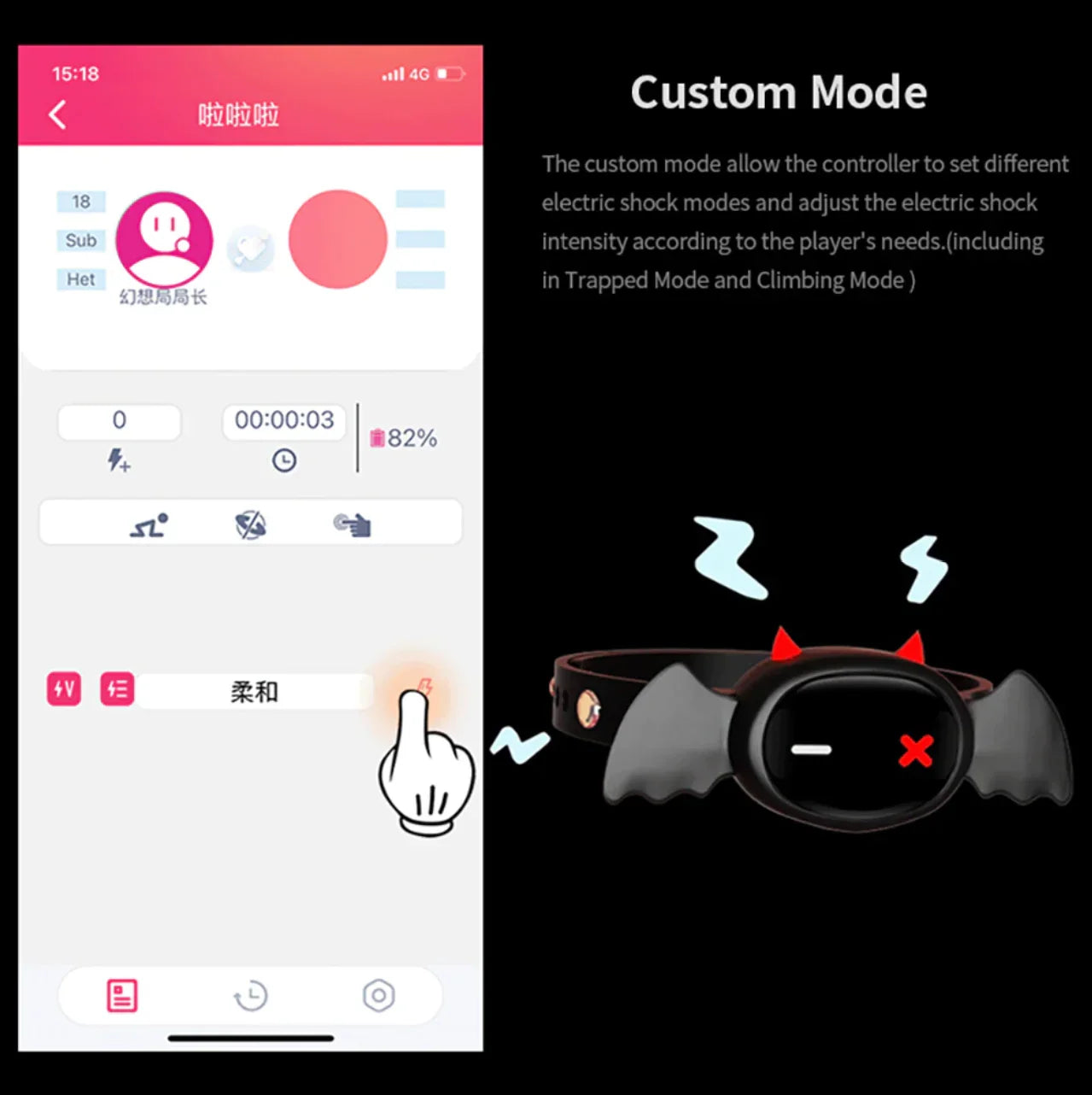 APP Remote Control Devil Collar – Adjustable Smart Shock Training Collar
