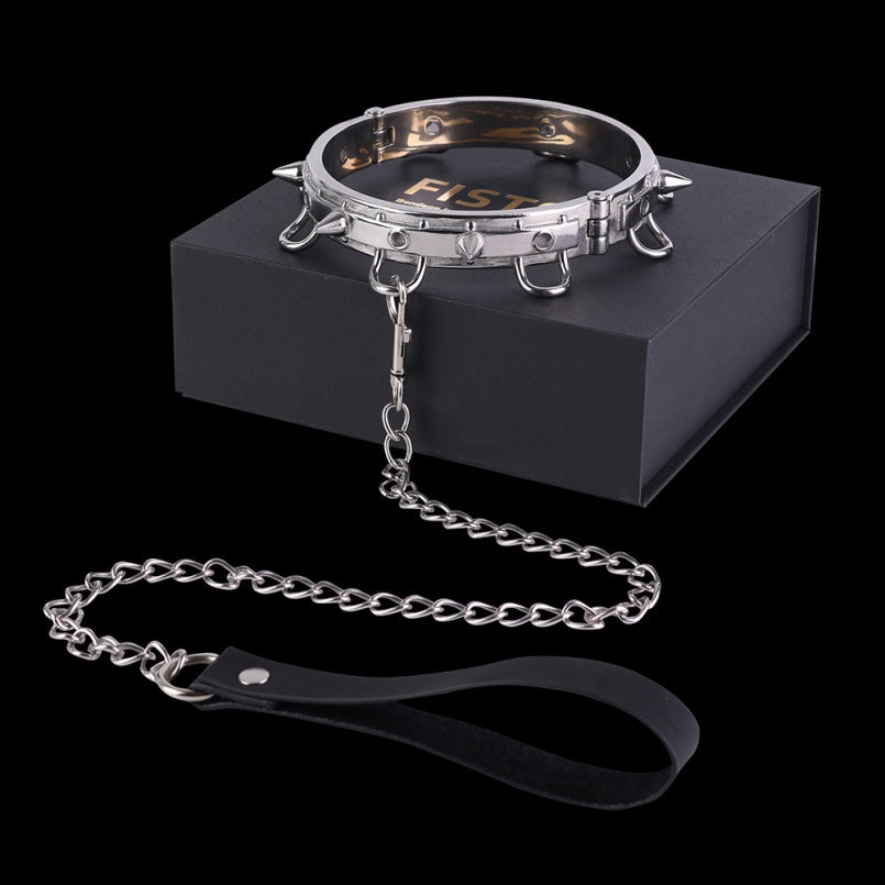 Restraint Stainless Steel Traction Collar Set – Control Sex Toy for Couples Erotic Play