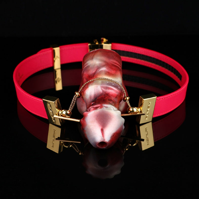 Vertical Dildo Gag Bondage Set - Wearable Ballgag Lustrous Oral Restriant Sex Game Play