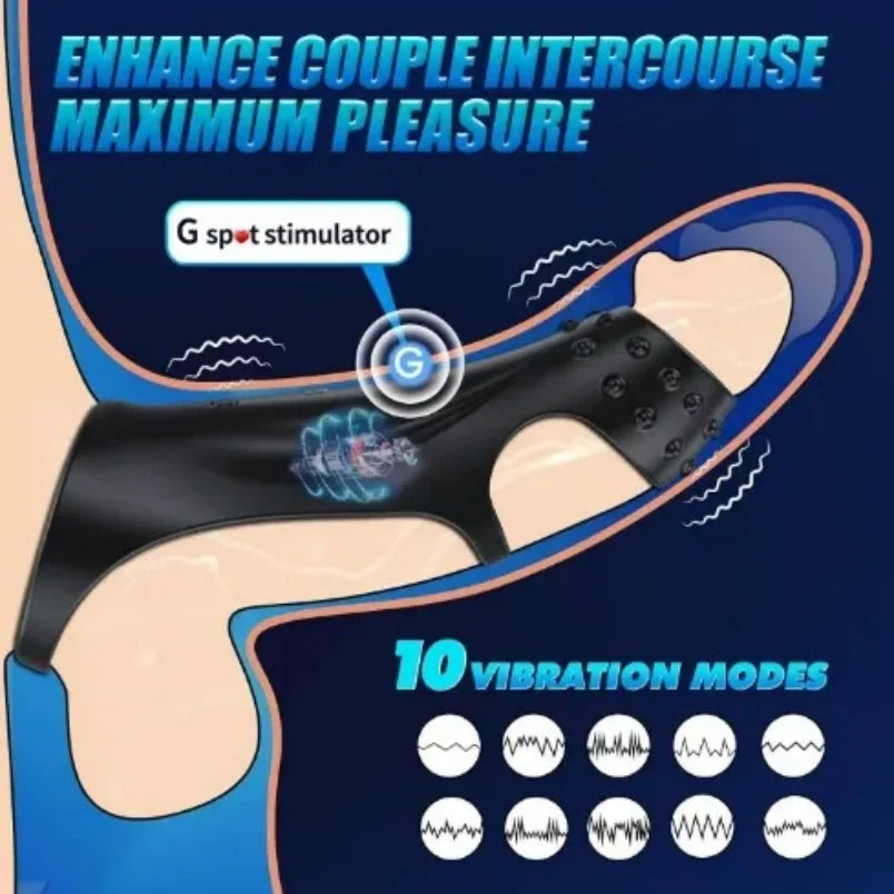 G-Spot Stimulating Vibrating Silicone Cock Ring – Ejaculation Control Sex Toys for Man ED Support
