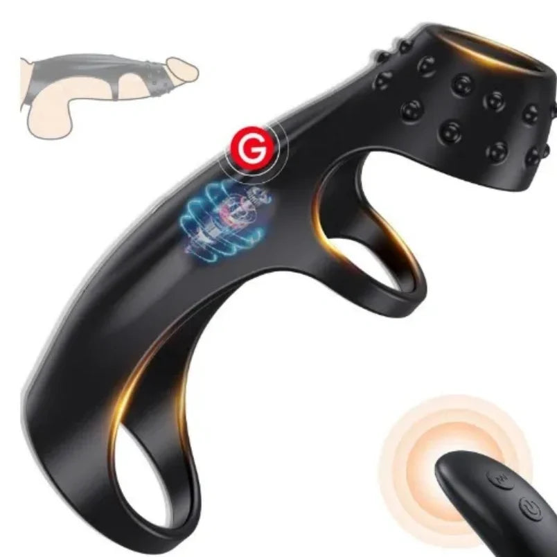 G-Spot Stimulating Vibrating Silicone Cock Ring – Ejaculation Control Sex Toys for Man ED Support