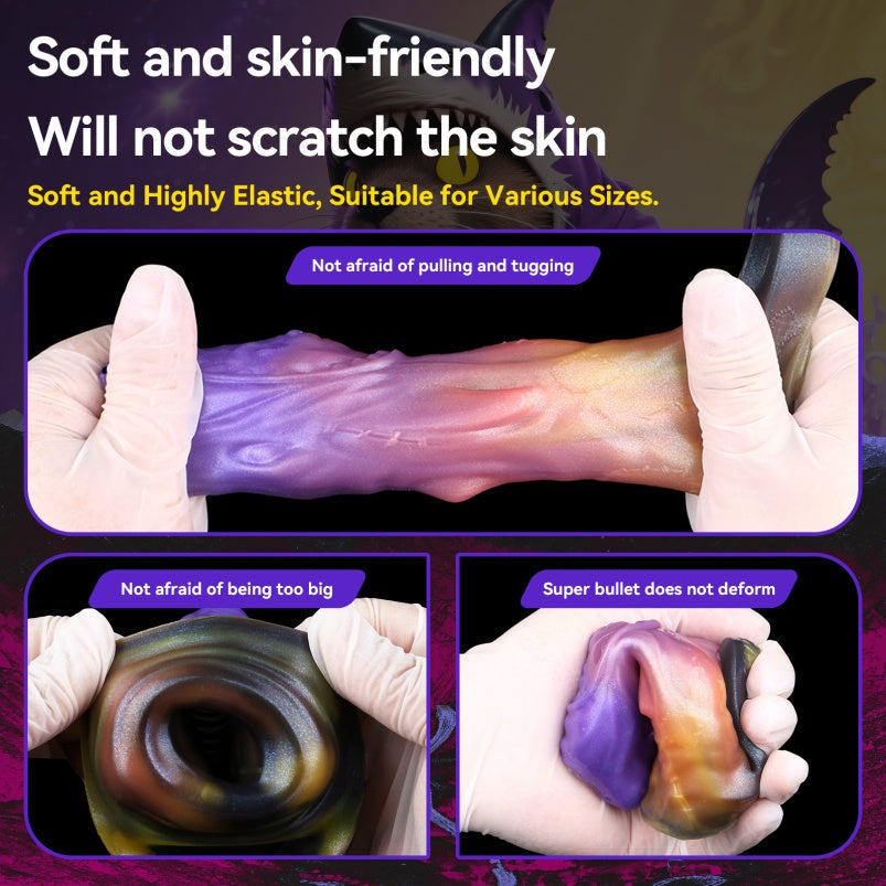 4.5-Inch Fantasy Penis Sleeve – Alien-Inspired Purple-Orange Gradient Silicone Extender