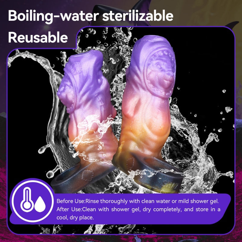4.5-Inch Fantasy Penis Sleeve – Alien-Inspired Purple-Orange Gradient Silicone Extender