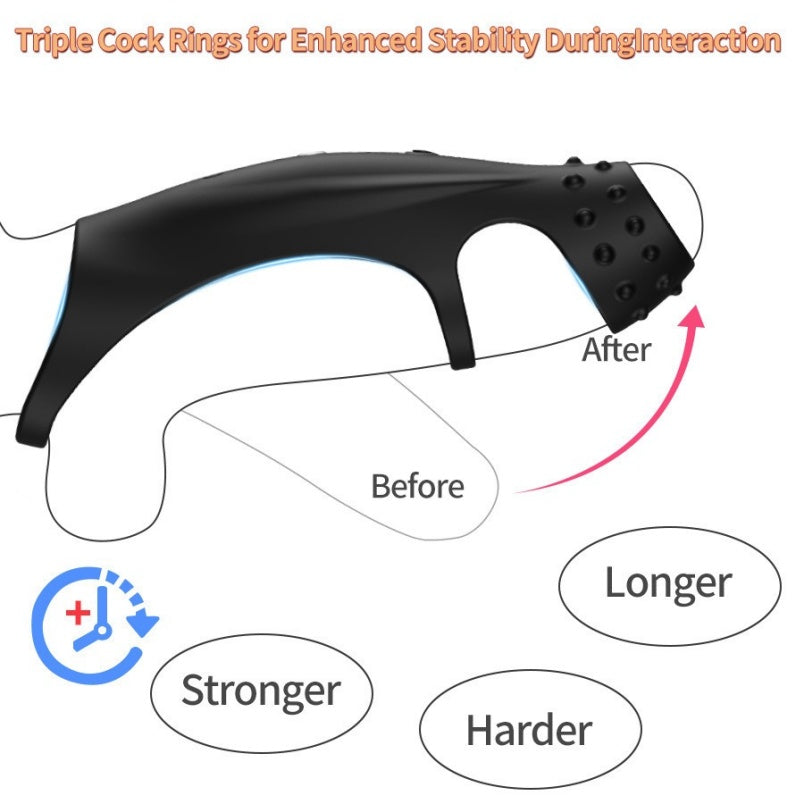 G-Spot Stimulating Vibrating Silicone Cock Ring – Ejaculation Control Sex Toys for Man ED Support