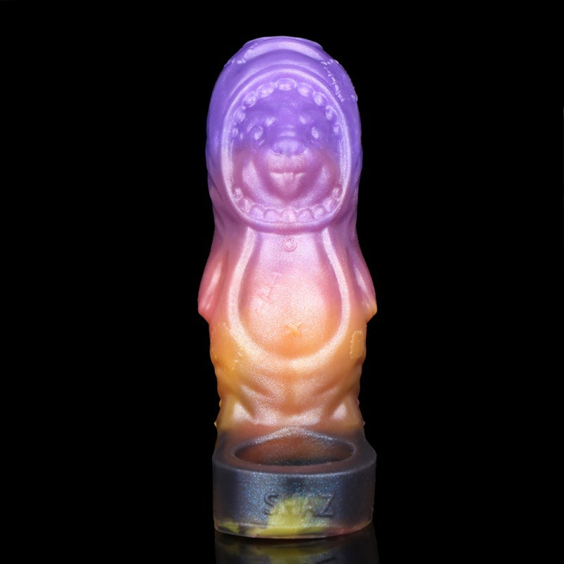 4.5-Inch Fantasy Penis Sleeve – Alien-Inspired Purple-Orange Gradient Silicone Extender