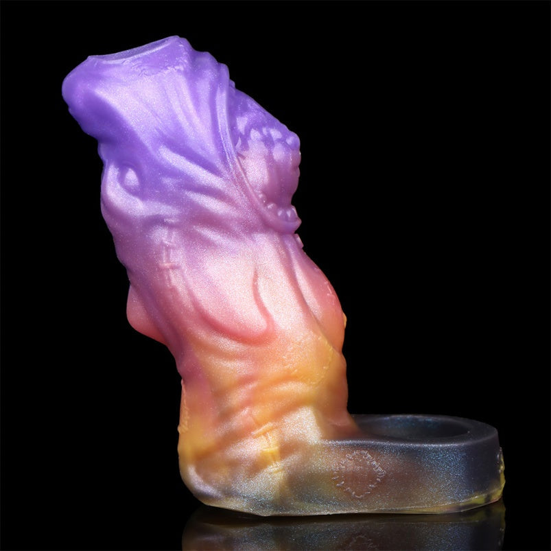 4.5-Inch Fantasy Penis Sleeve – Alien-Inspired Purple-Orange Gradient Silicone Extender