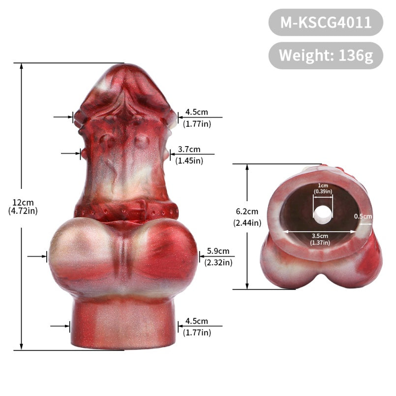 Vertical Dildo Gag Bondage Set - Wearable Ballgag Lustrous Oral Restriant Sex Game Play