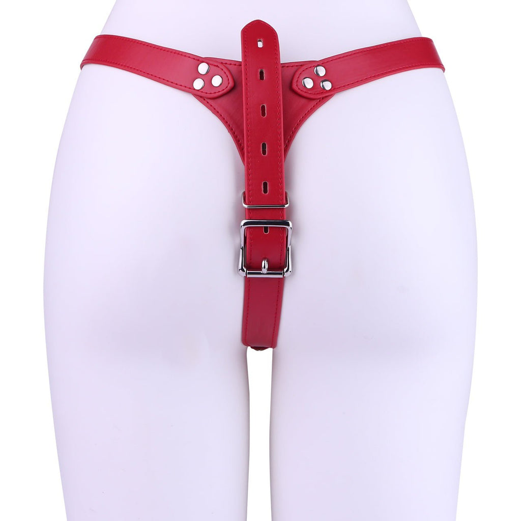 Rainbow Shell - Design Chastity Cage with Red Adjustable Harness - Tarisss Sex Toy Store