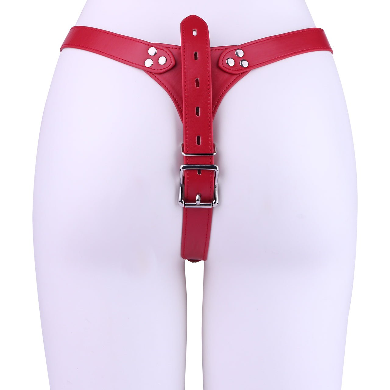 Rainbow Shell - Design Chastity Cage with Red Adjustable Harness - Tarisss Sex Toy Store