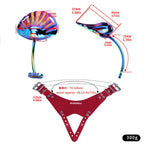 Rainbow Shell - Design Chastity Cage with Red Adjustable Harness - Tarisss Sex Toy Store