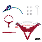 Rainbow Shell - Design Chastity Cage with Red Adjustable Harness - Tarisss Sex Toy Store
