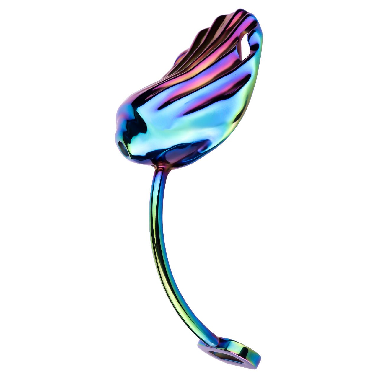 Rainbow Shell - Design Chastity Cage with Red Adjustable Harness - Tarisss Sex Toy Store
