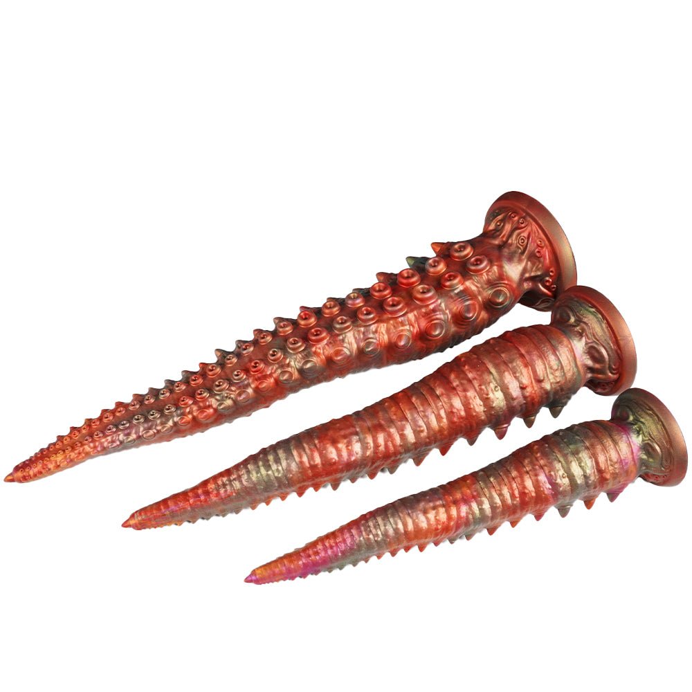 Rainbow Spiral Beast Twisting Fantasy Dildo with Suction Cup - Tarisss Sex Toy Store