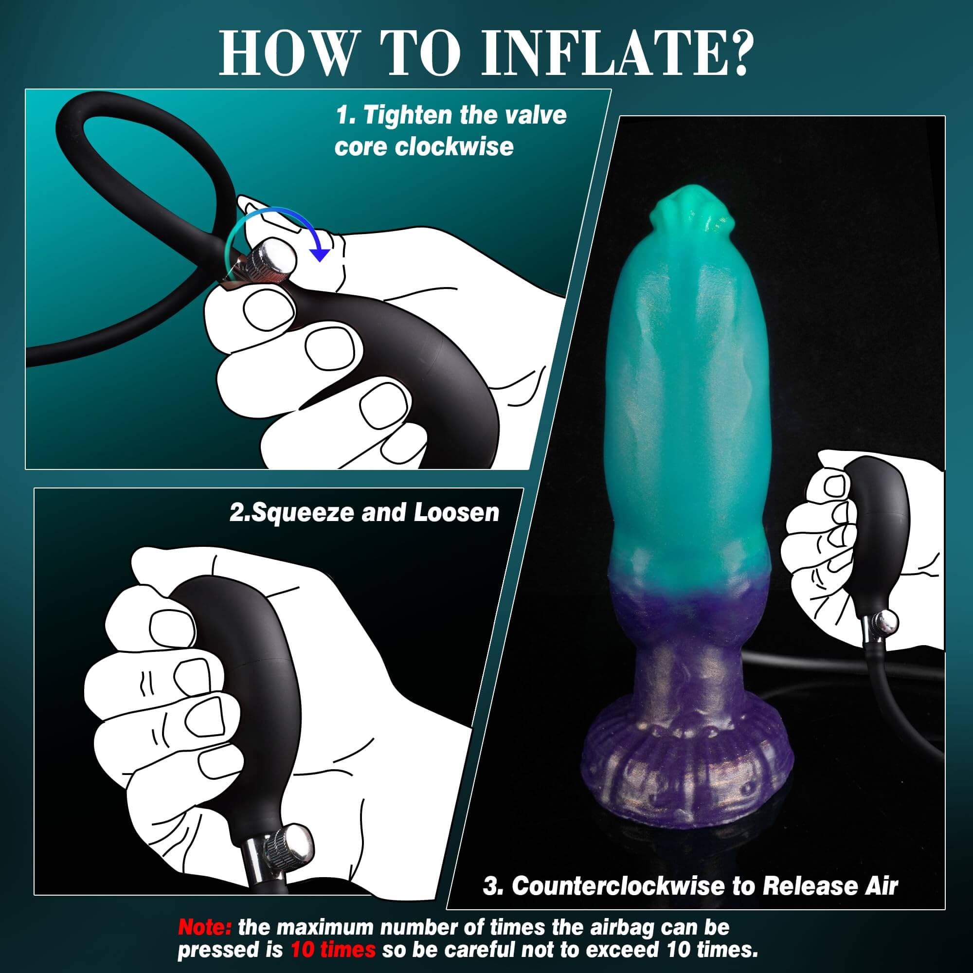 Reagan 8 Inch Inflatable Dildo - Tarisss Sex Toy Store