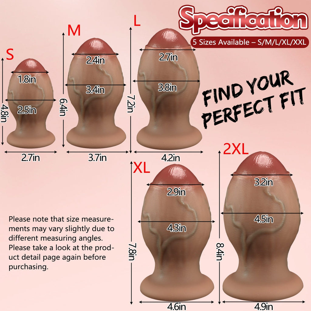 RealFeel Silicone Butt Plug with Pronounced Veins - Tarisss Sex Toy Store