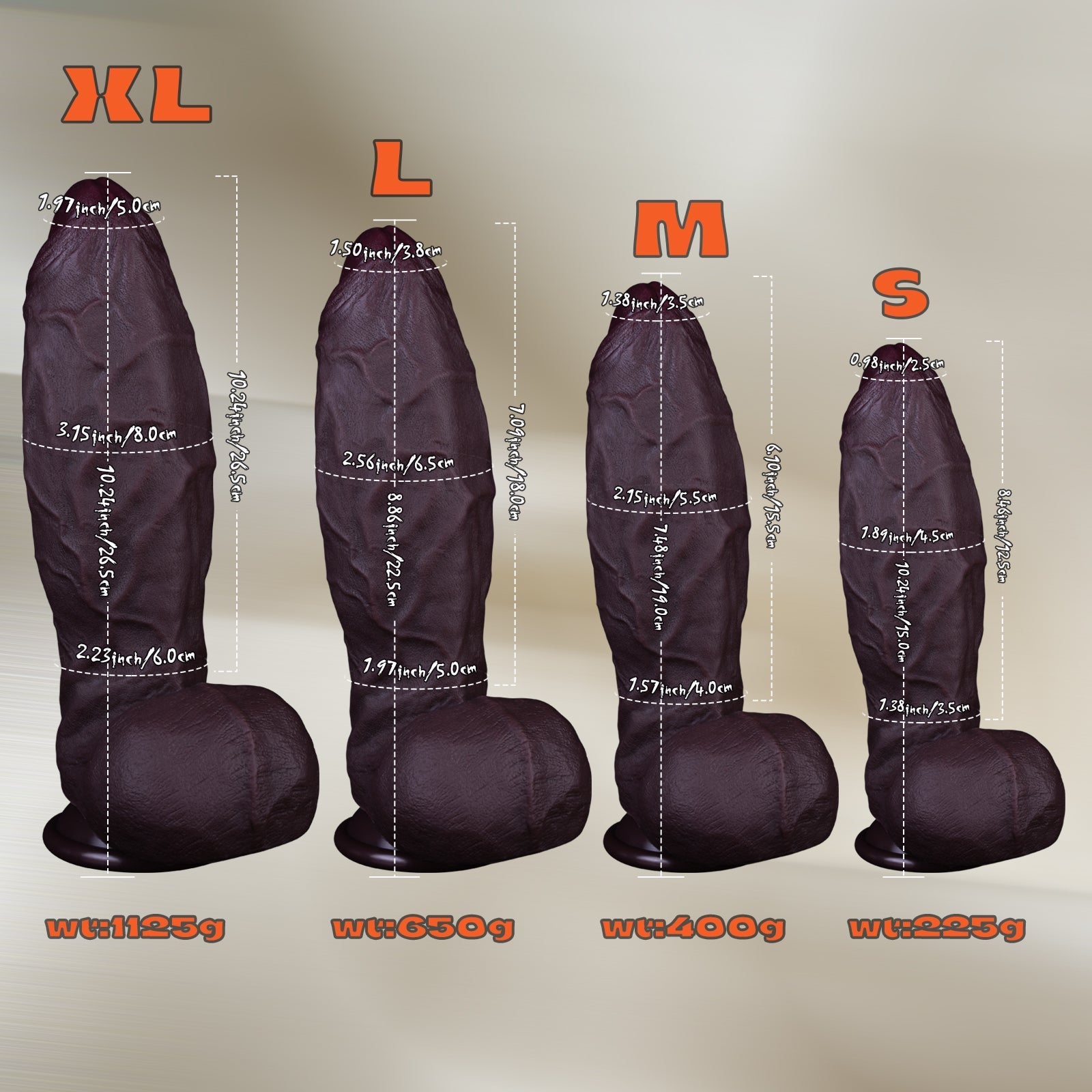 Realistic Big Dark Brown Silicone Dildo with Strong Suction Base - Tarisss Sex Toy Store