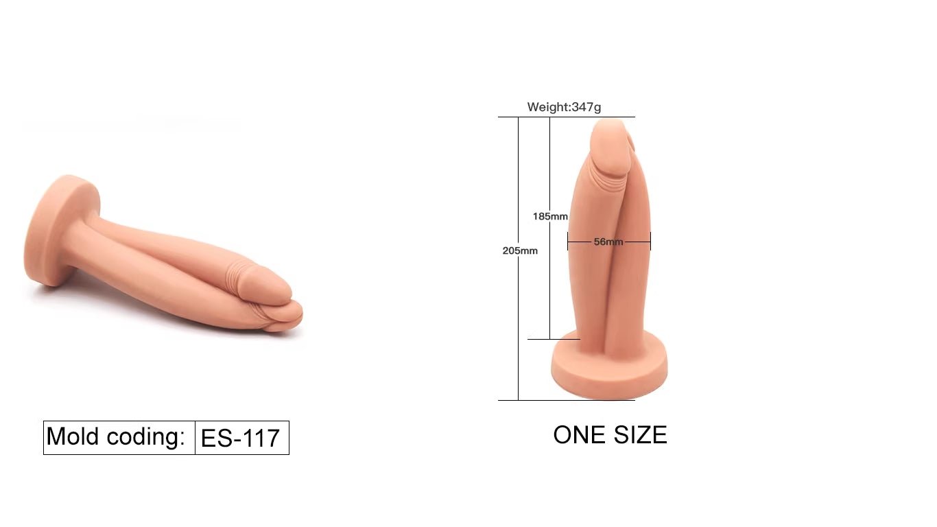 Realistic Double - Shaft Silicone Dildo with Rounded Head & Strong Suction Base - Tarisss Sex Toy Store