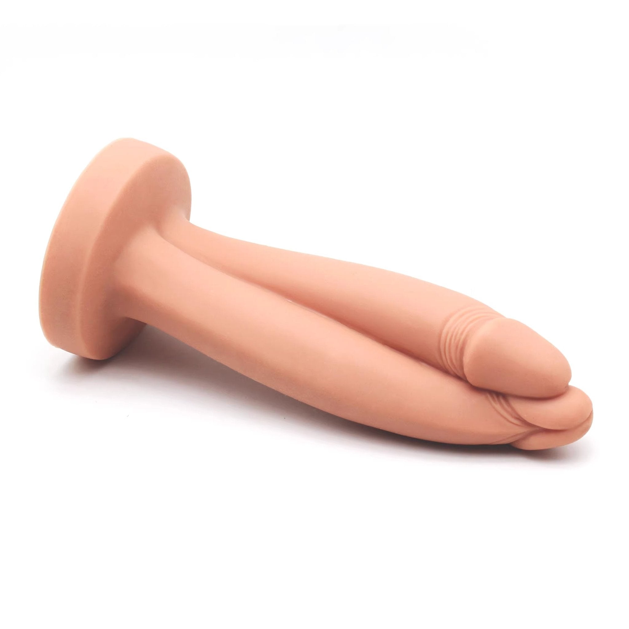 Realistic Double - Shaft Silicone Dildo with Rounded Head & Strong Suction Base - Tarisss Sex Toy Store