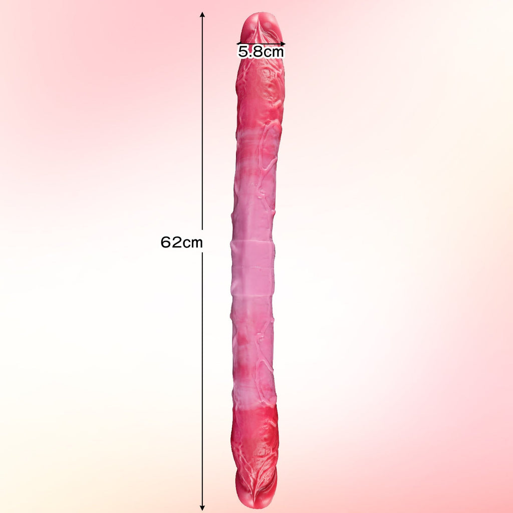 Realistic Dual - Ended Silicone Dildo with Curved Textured Shaft - Tarisss Sex Toy Store