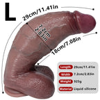 Realistic Dual - Layer Silicone Dildo with Suction Cup Base – Multi - Size Options - Tarisss Sex Toy Store